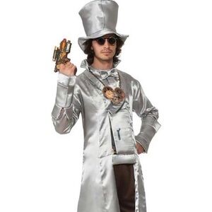Wizard of Oz Tin Man Costume Men’s Women’s Size XS Silver NWT